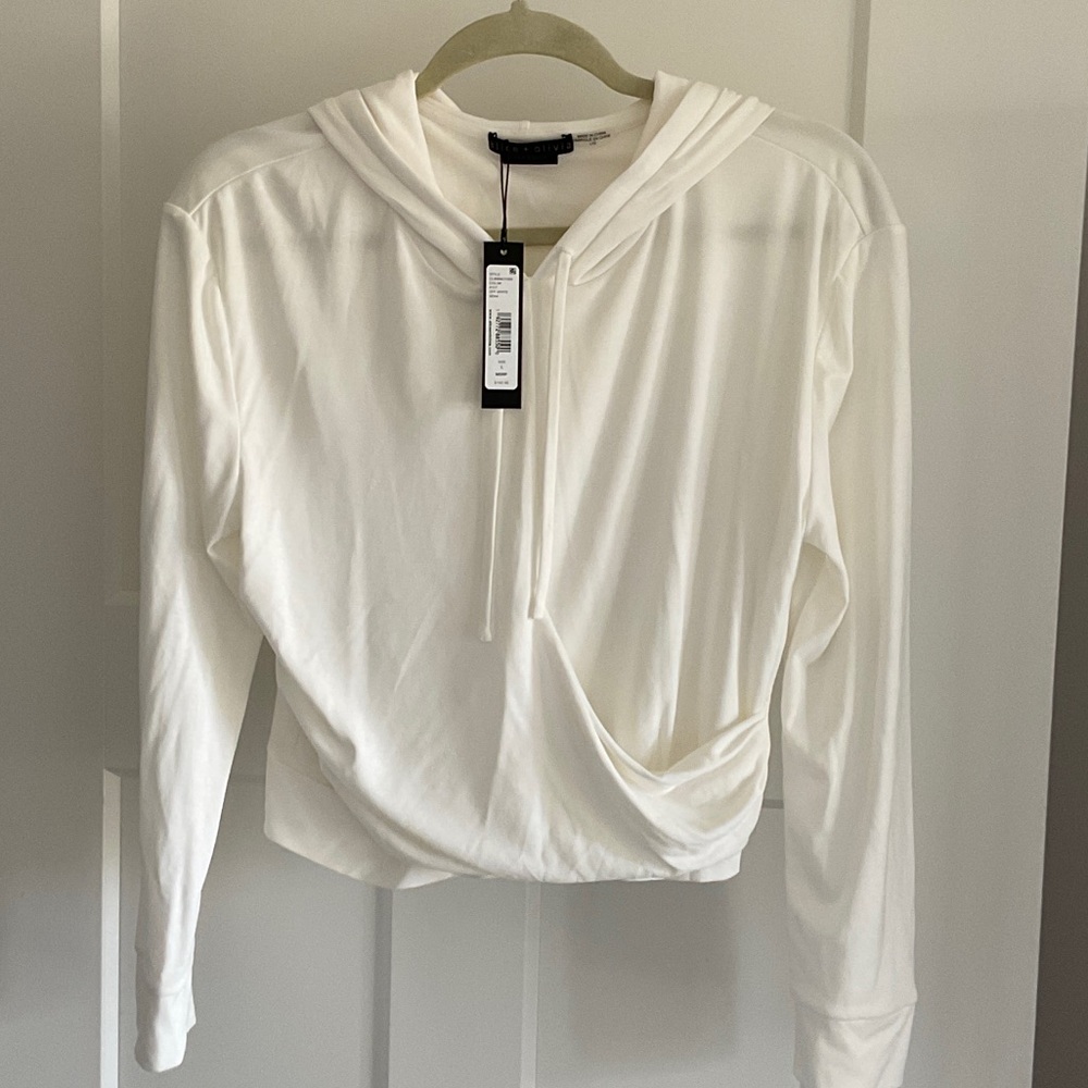 Alice + Olivia Cream Hoodie Sweatshirt